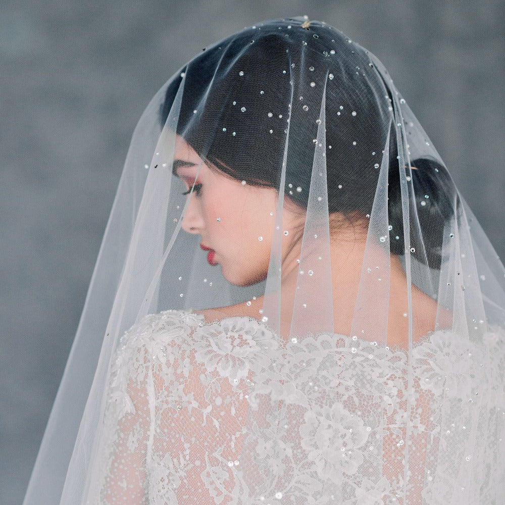GLAMOUR | Cathedral Wedding Veil with Crystals