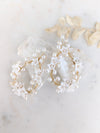 LAINE Statement Pearl & Crystal Vine Teardrop Bridal Earrings