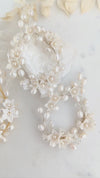 LAINE Statement Pearl & Crystal Vine Teardrop Bridal Earrings