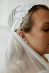 JONI Beaded Vintage Lace Juliet Veil