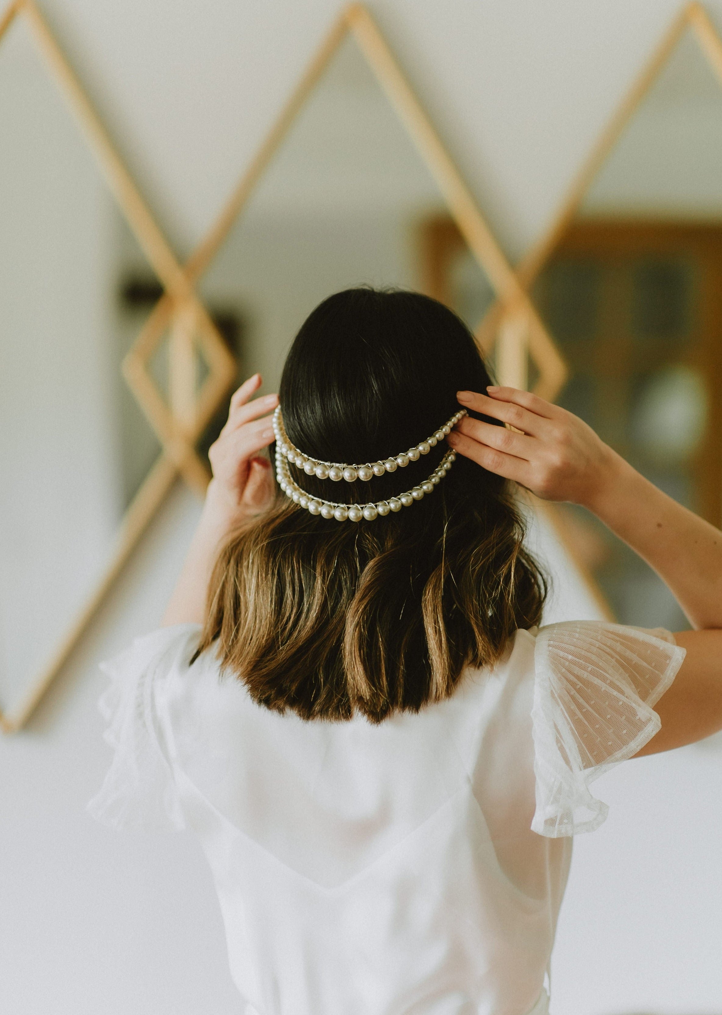 LENNOX - Double Pearl Headband – Blair Nadeau Bridal Adornments