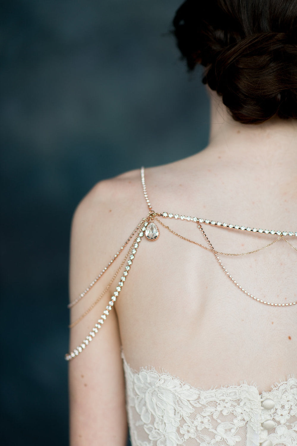 Rose gold shoulder on sale necklace