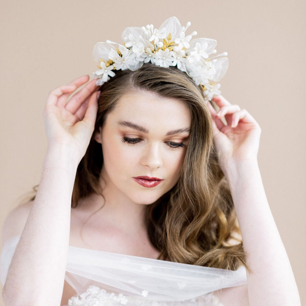 JOSEFINA Vintage Inspired Clay Flower Crown – Blair Nadeau Bridal