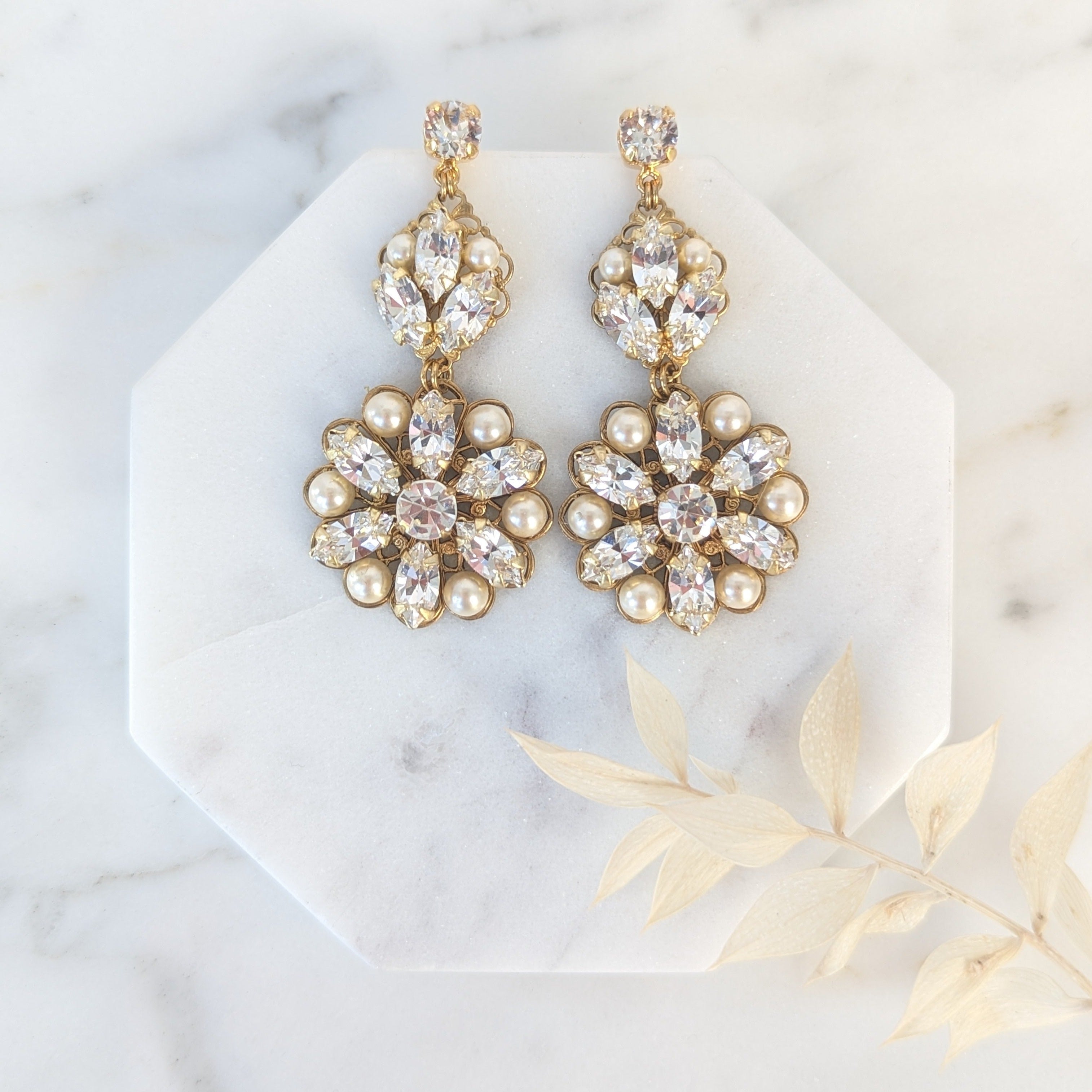 Encrusted 2024 crystals wedding earrings, Swarovski Chandelier Earrings, bridal drop earrings