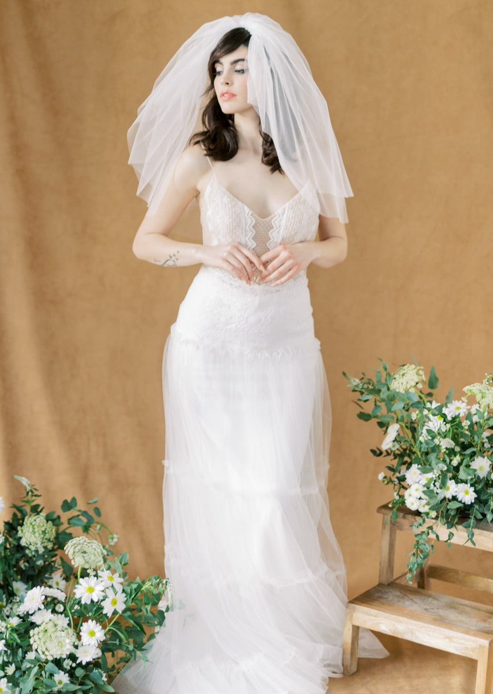 Ivory blusher deals wedding veils